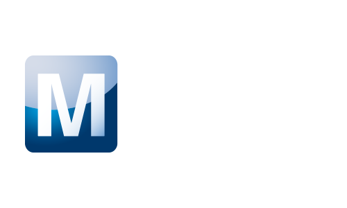 Primär Mouser logotyp helt i färg på mörk bakgrund