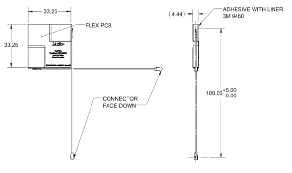 Mechanical Drawing - Laird Connectivity FlexMIMO Antenna for Wi-Fi® MIMO