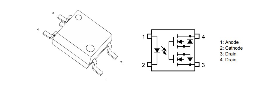 Mechanical Drawing - Toshiba TLP3145 Photorelays