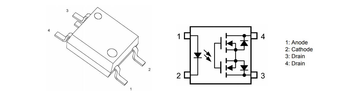 Mechanical Drawing - Toshiba TLP4176A Photorelays
