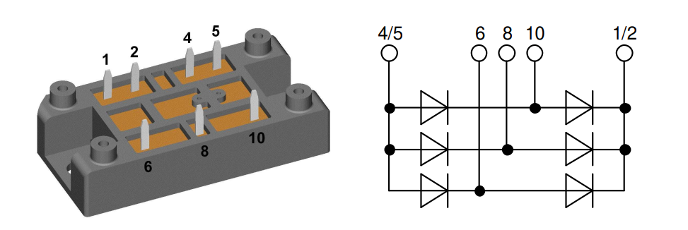 Location Circuit - IXYS MDMA120U1600VA Standard Rectifier Module Location Circuit - IXYS MDMA120U1600VA Standard Rectifier Module