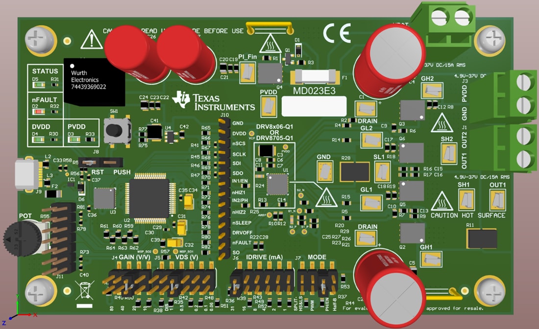 Mechanical Drawing - Texas Instruments DRV8706H-Q1EVM Gate Driver Evaluation Module