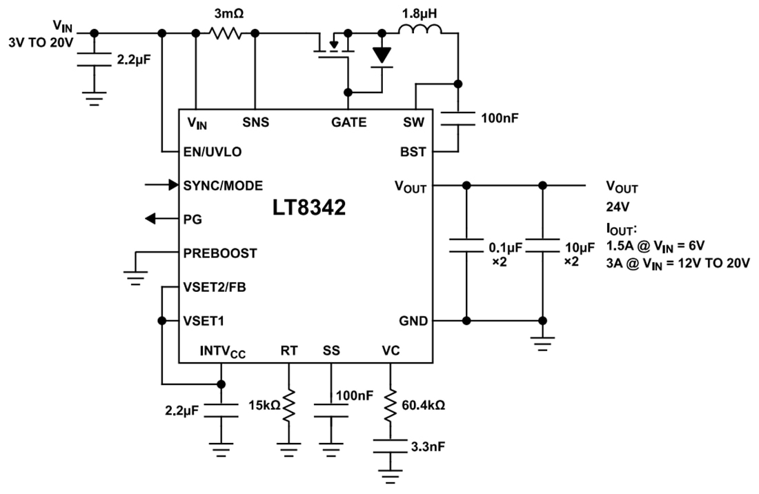 Analog Devices Inc. LT8342 Synchronous Step-Up Converters