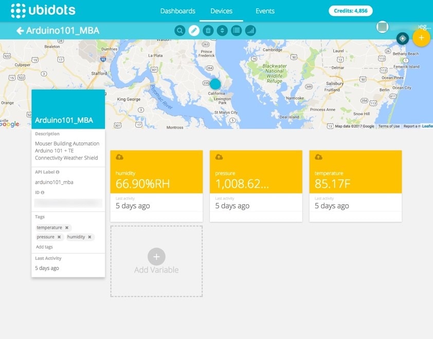 Ubidots website