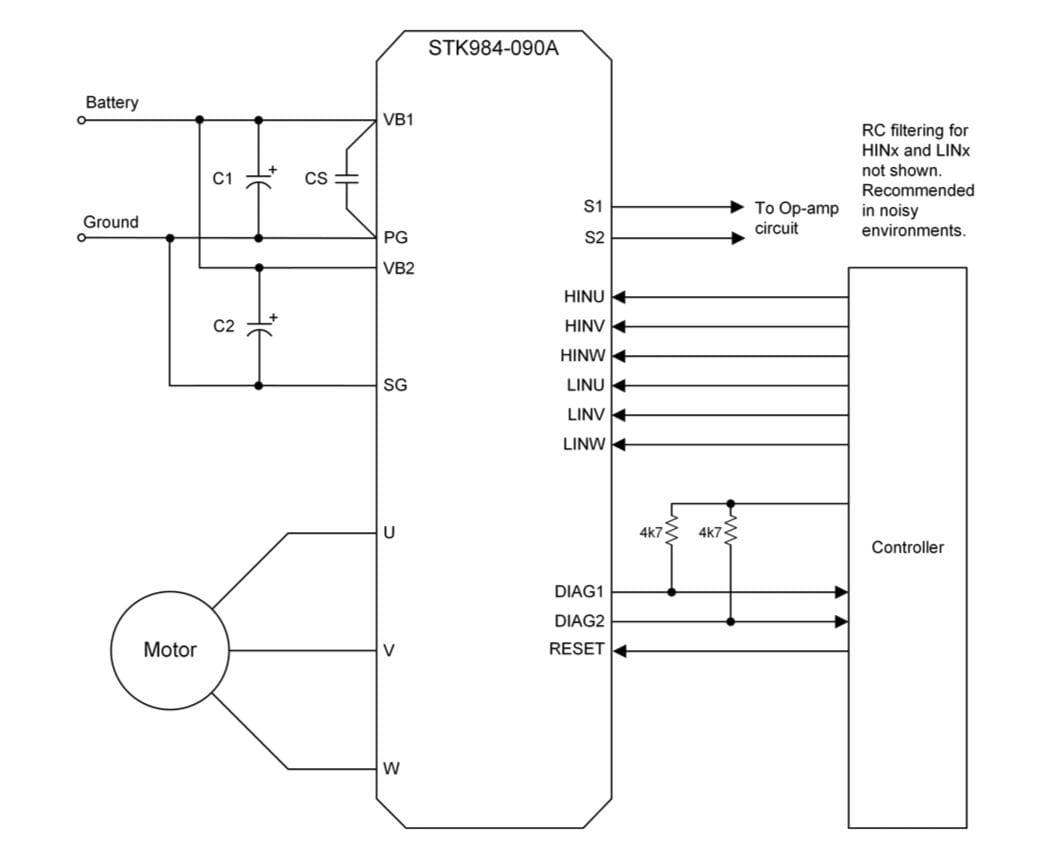 Application schematic for the STK984-090A